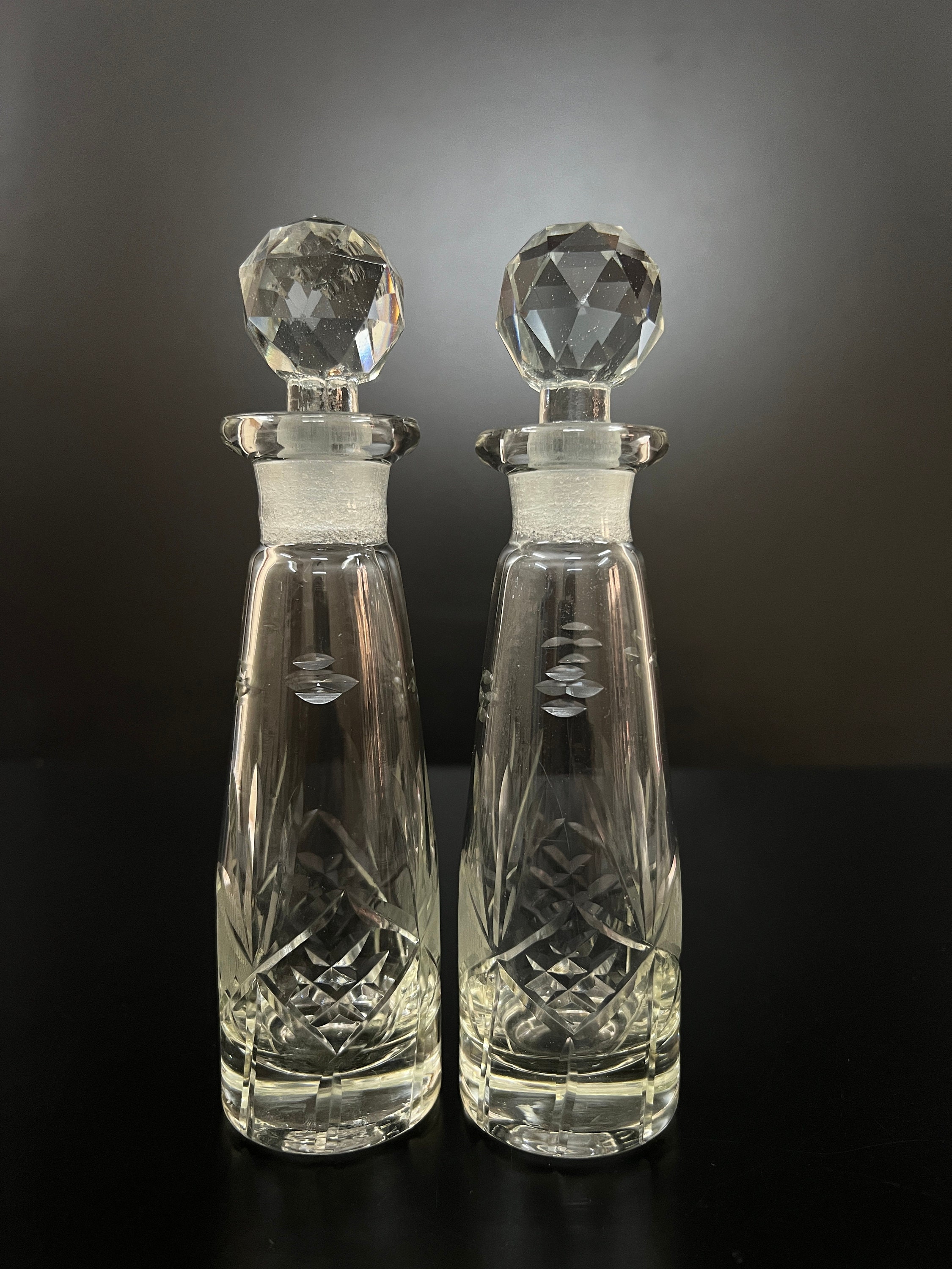 Vintage cut glass perfume decanters