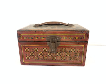 Caja de almacenamiento de madera vintage