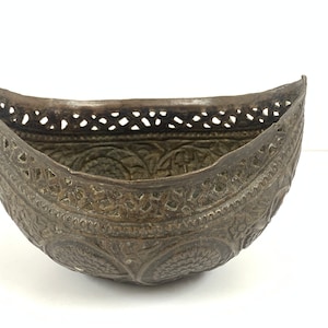 Vintage Brass Begar Bowl hand carved