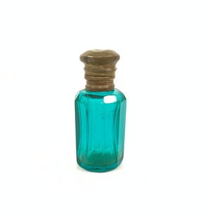 antique uranium green glass perfume bottle