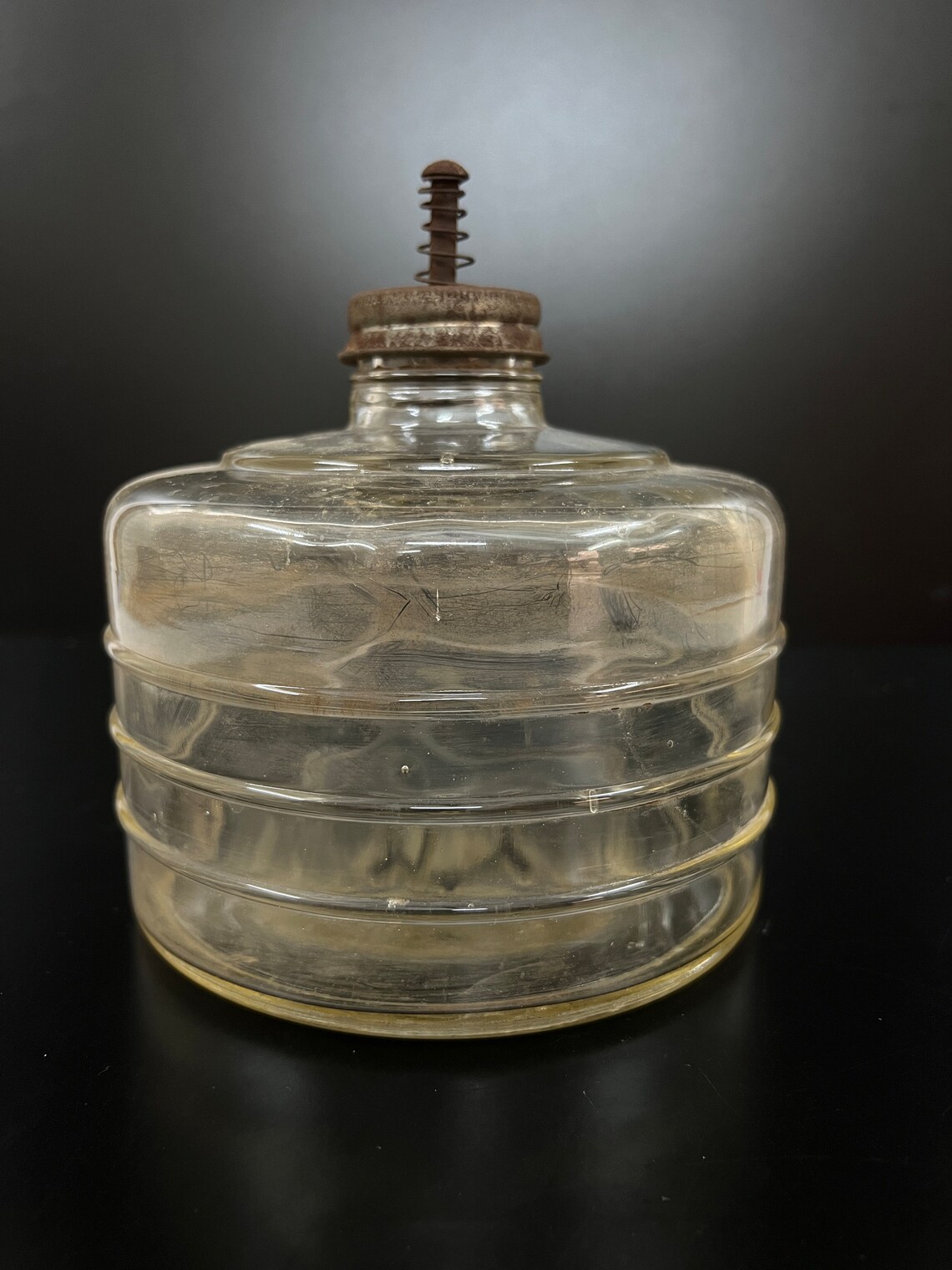 Antique Kerosene Oil Lamp Glass Tank / Jug Etsy