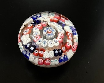Vintage Perthshire Millefiori Art Glass Paperweight