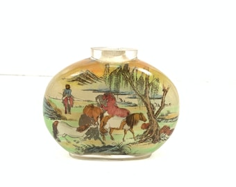 Vintage Chinese snuff large bottle | Vintage perfume bottle
