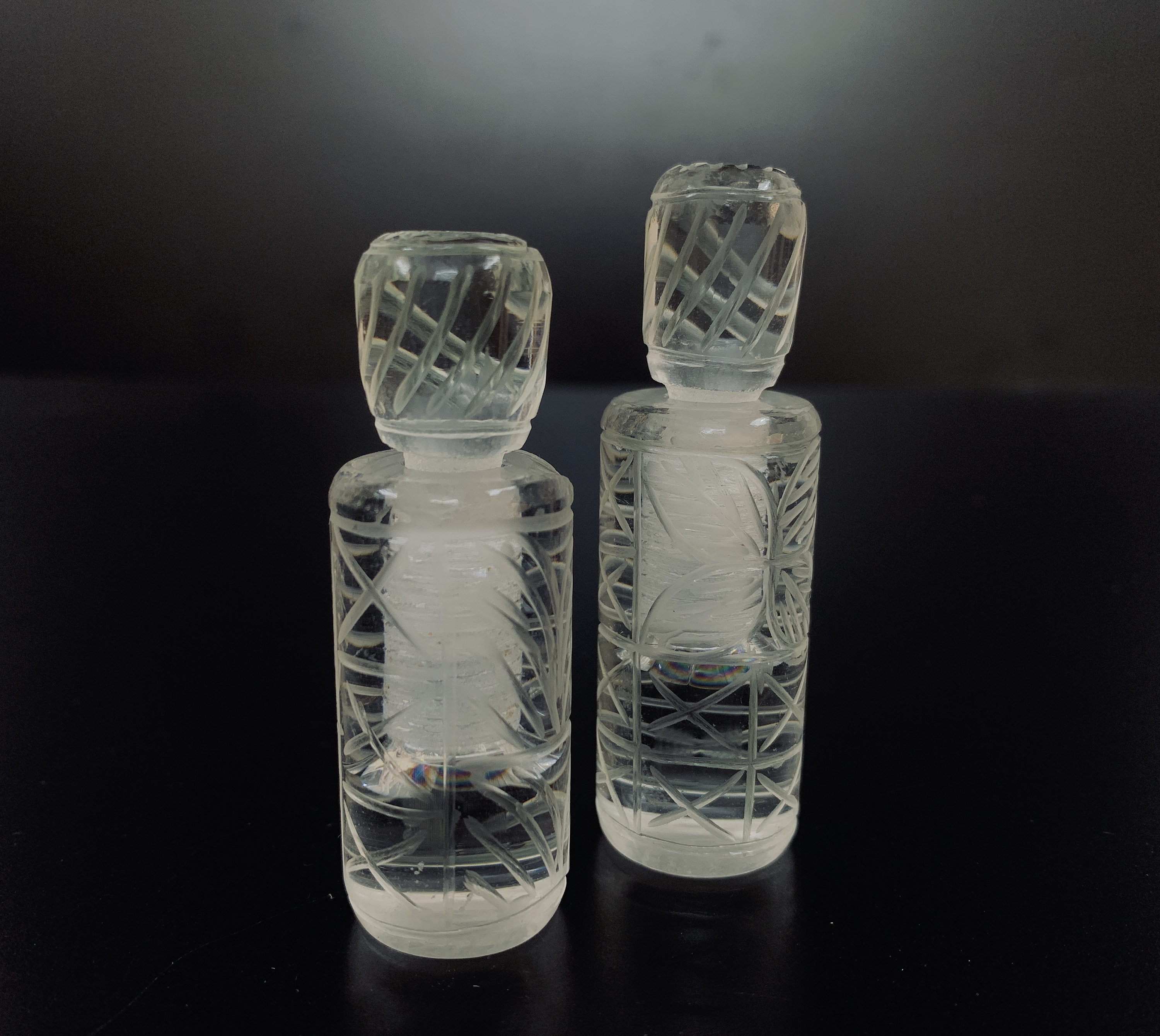 Vintage Crystal Cut Glass Perfume Bottle Etsy