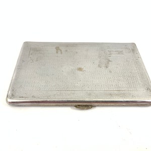 portasigarette cromato con utensili vintage/ Portasigarette vintage sottile in ottone cromato/ Design Art Deco/ Prodotto in Inghilterra/ Portasigarette
