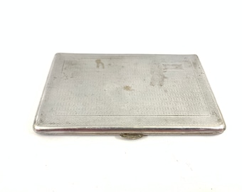 Chas. T. Kennedy No. 9 Brass Lidded Case Slim Cigarette Box Credit Card  Holder Japan WWII 1960s 60s