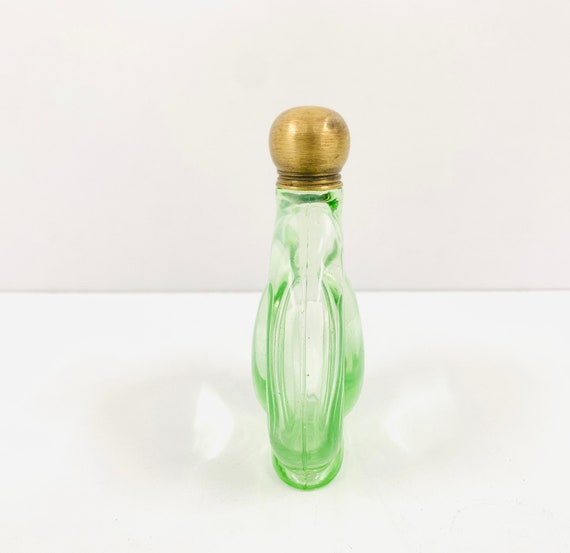 アンティークグリーンガラス香水瓶 | 蓋付きヴィンテージ香水瓶 - Etsy