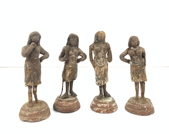 Vintage Terracotta Clay Figurine of Tribals| Terracotta Indian Toys| Indian Antique toys| Terracotta home Decor| Terracotta Figurines|