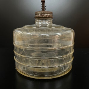 Antique Kerosene Oil lamp glass tank / jug