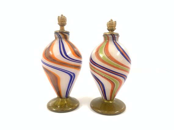 ヴィンテージ ベネチアン ムラーノ アート 吹きガラス 香水瓶 | 吹き