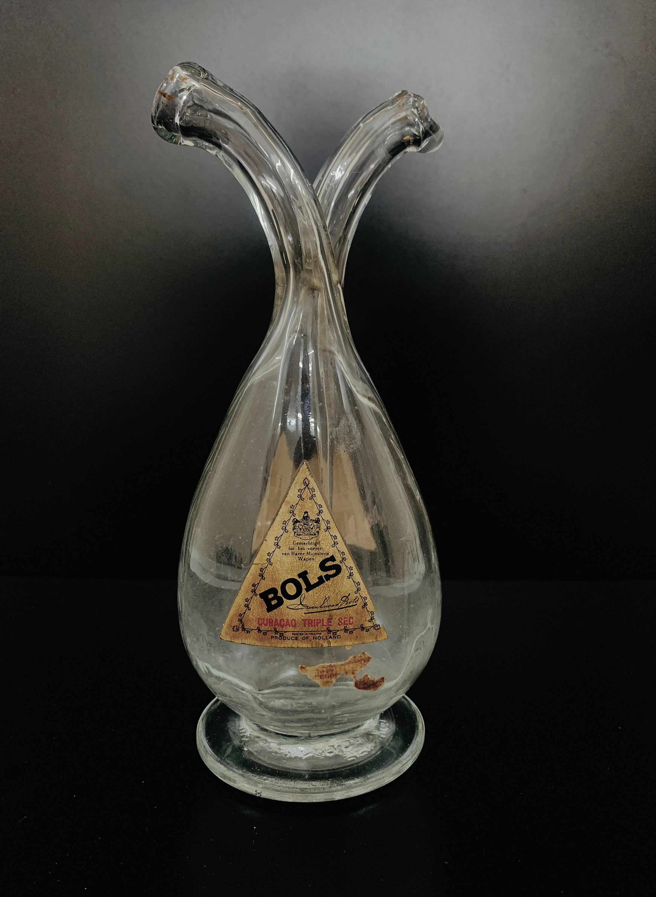 Vintage Bols Two Compartment Liqueur Bottle| Bols Bottle| Two