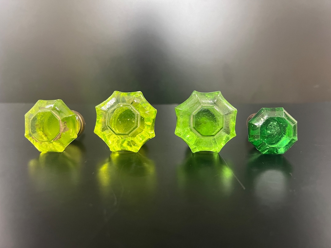 Vintage Uranium Glass Door Knobs Glass Door Knobs Etsy
