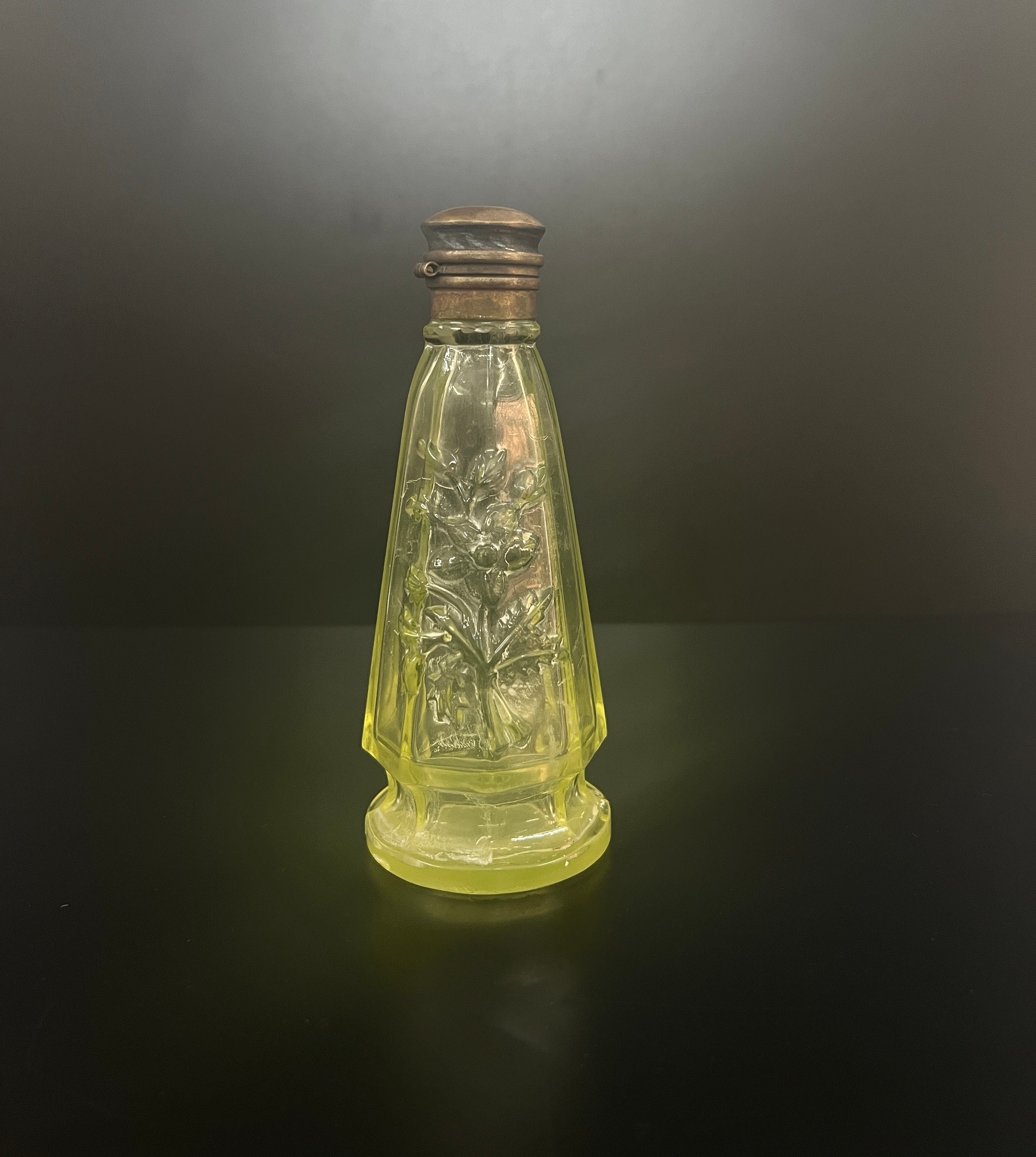 Vintage Vaseline Glass Perfume Bottle Etsy