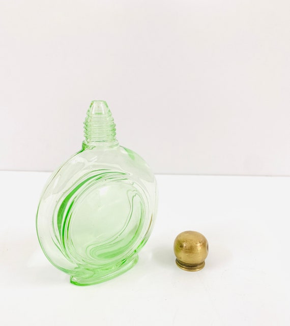 アンティークグリーンガラス香水瓶 | 蓋付きヴィンテージ香水瓶 - Etsy