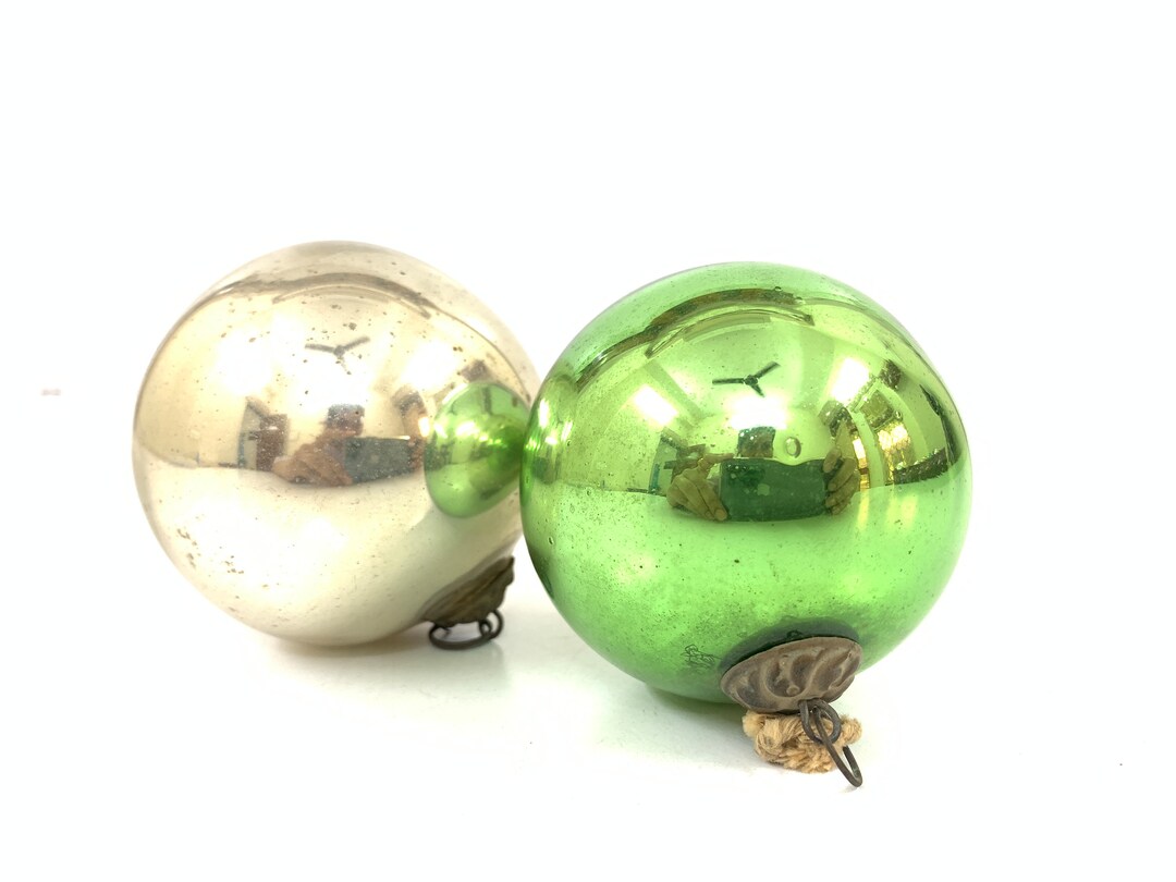 Antique Old German Christmas Bauble Heavy Glass Kugel Etsy