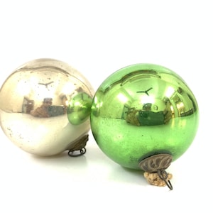 Antique old German Christmas Bauble heavy glass Kugel
