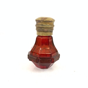 Vintage Red Cut glass perfume bottle