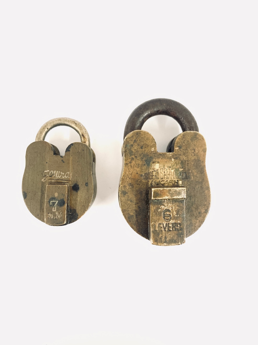 Vintage Padlock, Small Brass Lock, Barrel Lock, Theatre Props, Rustic