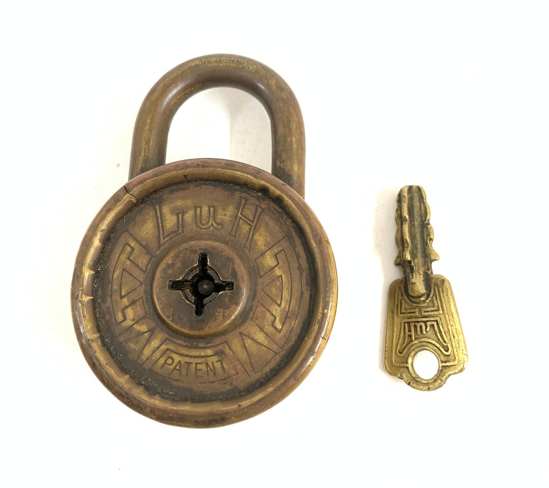 Vintage German LUH Rare 4 Sided Key Brass Padlock Etsy