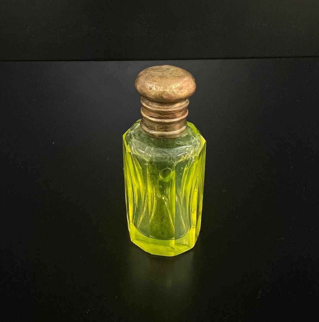 Vintage Vaseline Glass Perfume Bottle Etsy