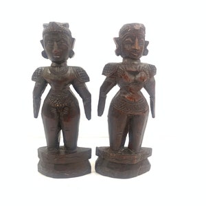Vintage wooden statue| Vintage toys| Hindu God and goddess| Wooden Toys for KIds| home Decor| | wooden Devi| Wooden Figurines| Collectibles