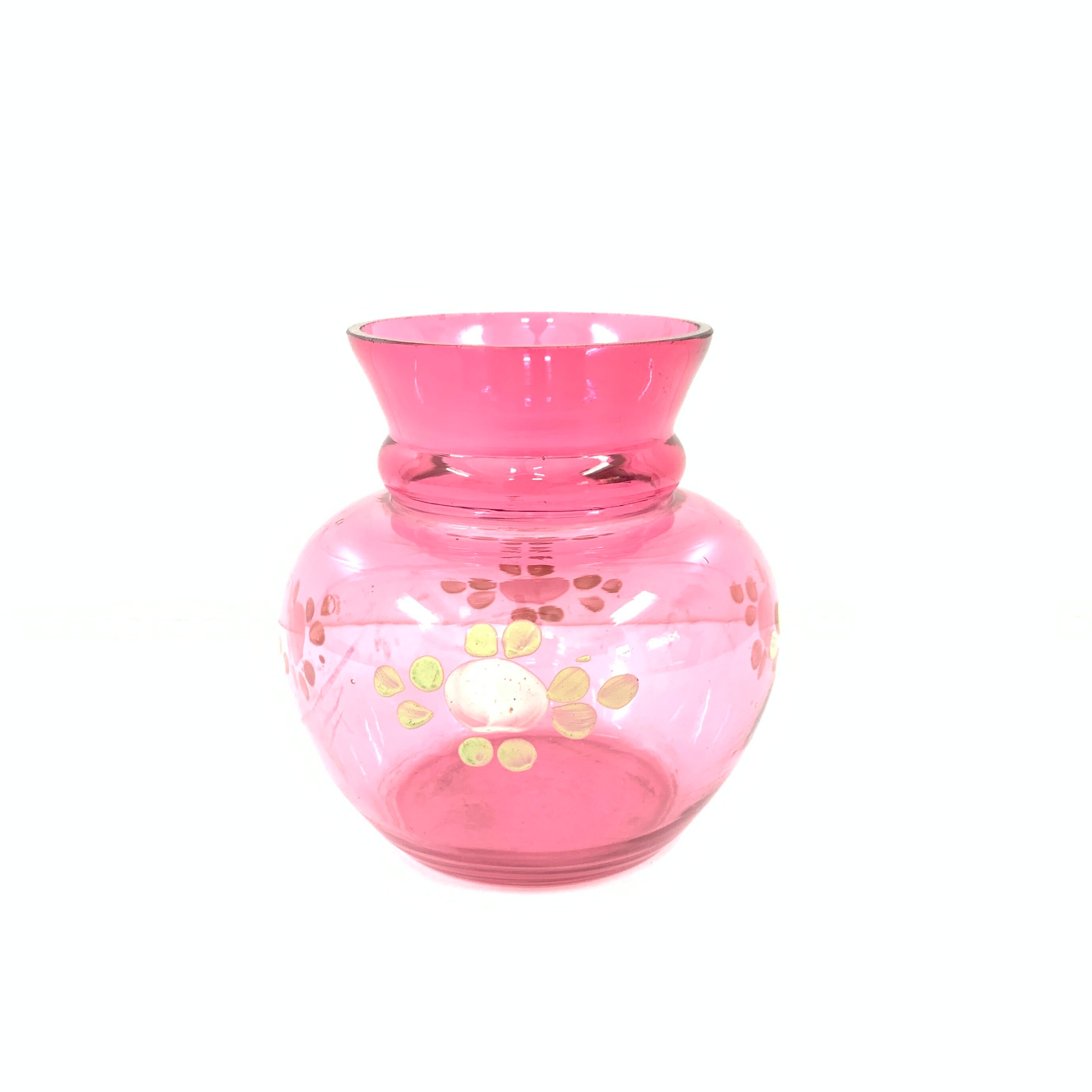 Vintage Pink Glass Water Pot Vintage Pink Glass Pot 