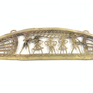 Brass wall hanging| Musicians|Tribal men and women| home Decor| | Brass decor| Brass Figurines| Vintage Collectibles| wall hanging|