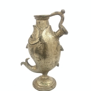 Vintage Brass Fish Shaped Islamic Hookah with nickel