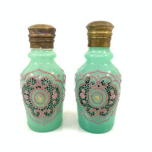 Vintage Opaque Uranium glass perfume bottle