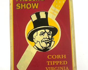 Vintage Passing Show Cigarettes Advertisement Board  |Passing Show Cigarettes Original USA| Collectible Passing Show