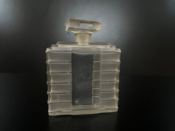 Vintage R Lalique Frosted Glass Perfume Bottle | … - image 4