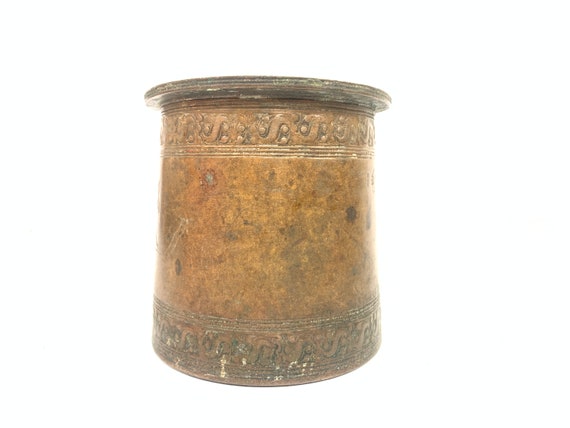 Brass And Copper Panch Patra (Holy Water Vessel) - 19th C Brass And Copper Panch Patra (Holy Water Vessel) - 19th C