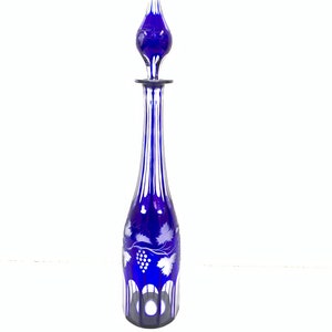 Vintage Venetian Blue Decanter | Vintage Venetian bottles | Vintage Blue Carafe