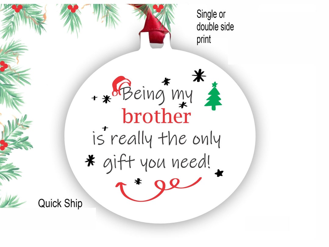 Brother Ornament Sibling Ornament, Sister Gift Funny Christmas Ornament ...