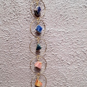 Seven Chakra Crystal Hanging: Natural Healing Stones, Meditation Decor