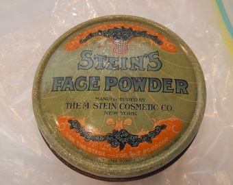 Vintage Stein's Face Powder Tin For the Stage or Boudoir with powder 1920s