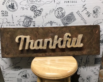 12.5 X 6 Thankful Sign, Thanksgiving Sign, Fall Sign, Fall Signs, Happy ...