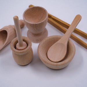 Montessori Wooden Sensory Bin Tools: Toddler Fine Motor Skills