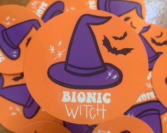Bionic Witch Halloween Sticker | Cute Disabled Design