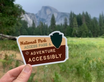 National Park Access Pass Sticker: Waterproof Adventure Decal
