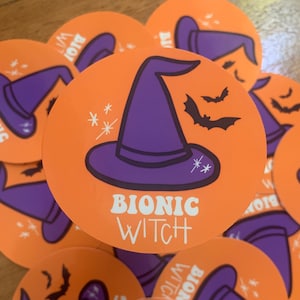 Bionic Witch Halloween Sticker | Disabled and Cute | Accessibility | Disabled Sticker | Witches and Bats