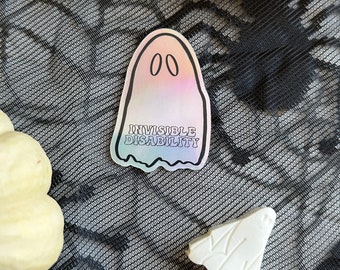 Invisible Disability Ghost Sticker: Holographic Disability Awareness