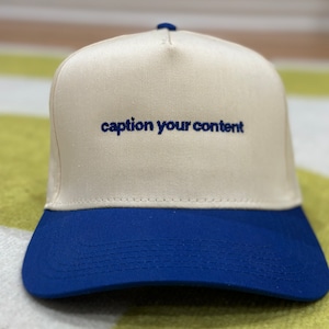 Caption Your Content Hat | Deaf Humor | Hard of Hearing | Accessibility | Invisible Disability | 2 Tone Snapback | Vintage Baseball Cap