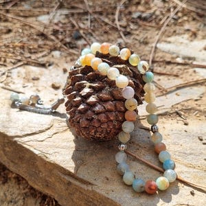Agate Prayer Beads – 33 Beads Tasbih – Islamic Misbaha – Natural Gemstone Rosary – Boho Spiritual Gift for Men & Women