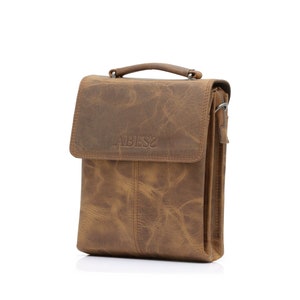 Leather Shoulder Bag For Men , Leather Top Handle Bag , Full Grain Leather Bag , Gift For Him , Brown Genuine Leather Crossbody Bag , Luxury