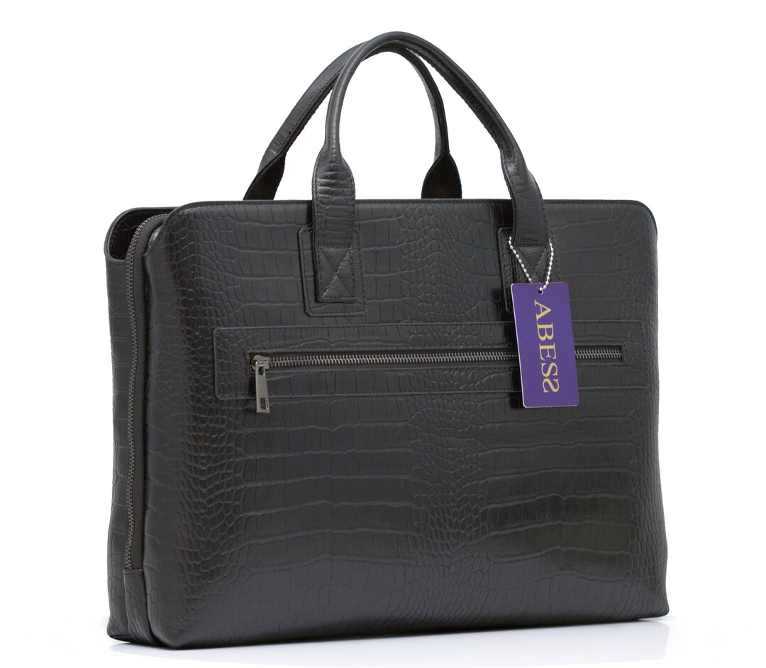 Luxury Leather Briefcase Genuine Leather Briefcase Luxury Etsy