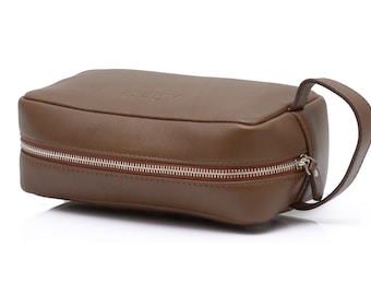 Bolso de cuero de lujo para hombres, bolso de cuero genuino bronceado, bolso de cuero para hombres, regalo para hombres, bolso pequeño de cuero para hombres, regalo para él