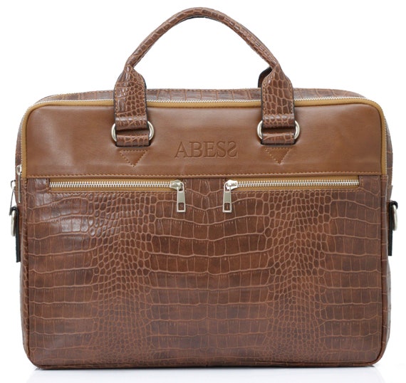 Briefcase Women Vegan Leather Briefcase Personalized Etsy