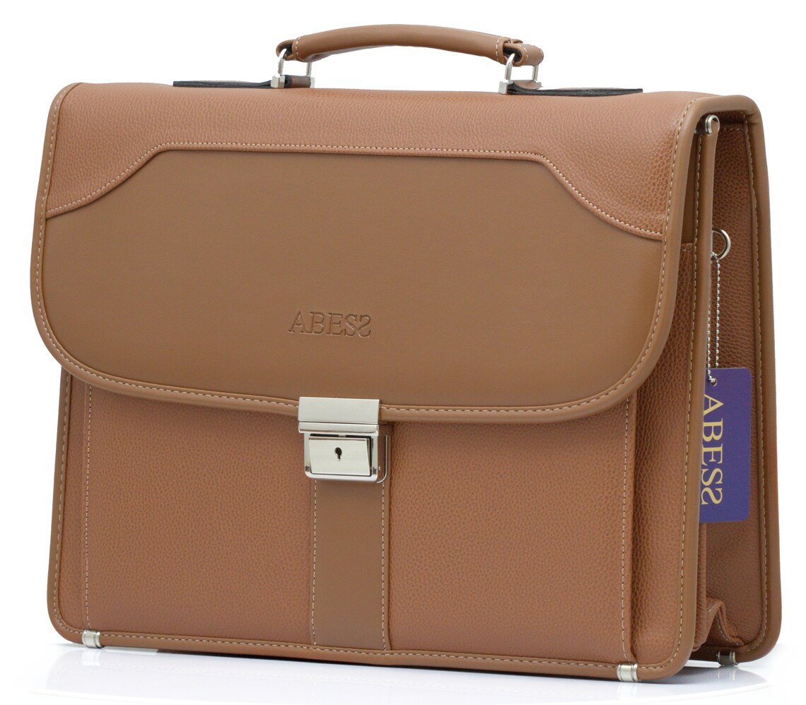 Vegan Leather Briefcase Luxury Briefcase for Men Classic Etsy