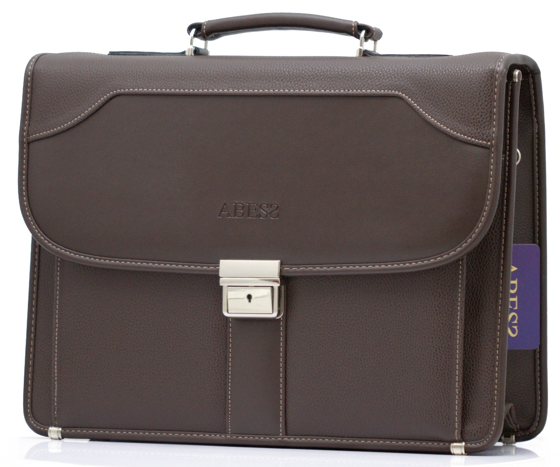 Vegan Leather Briefcase Luxury Briefcase for Men Classic Etsy